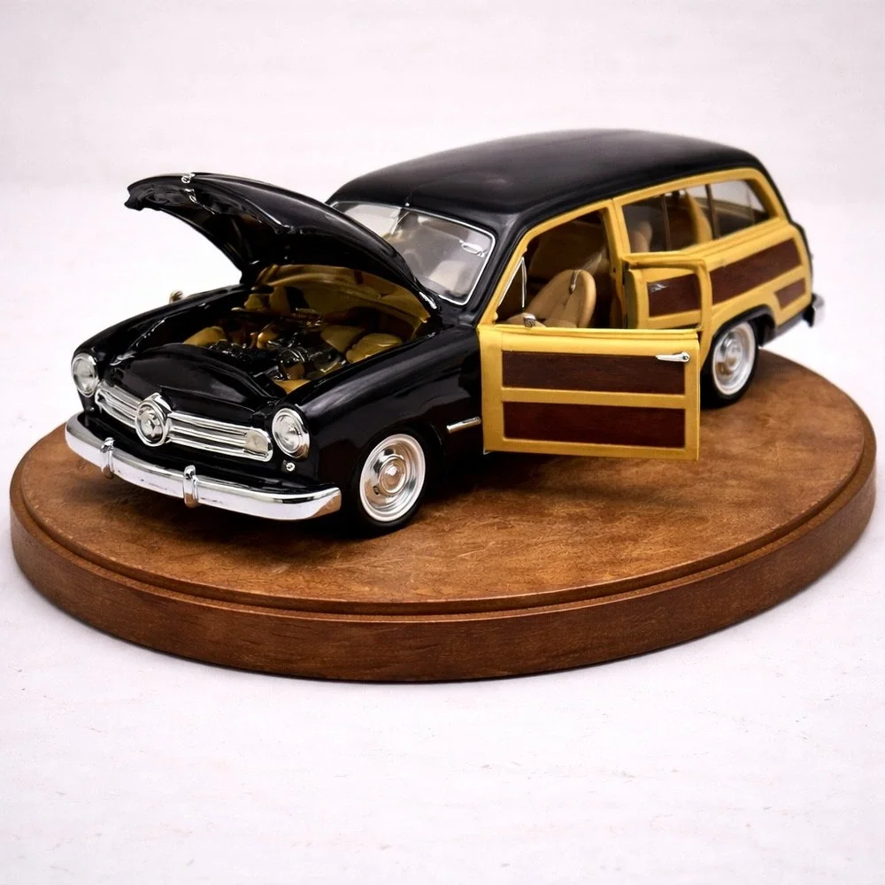 1949 Ford Woody Wagon Diecast Model Car Black Faux Wood Doors